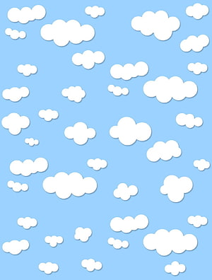 Cute Paper Cutout Cloud Pattern on Light Blue Background for Kids Scrapbook HD phone wallpaper