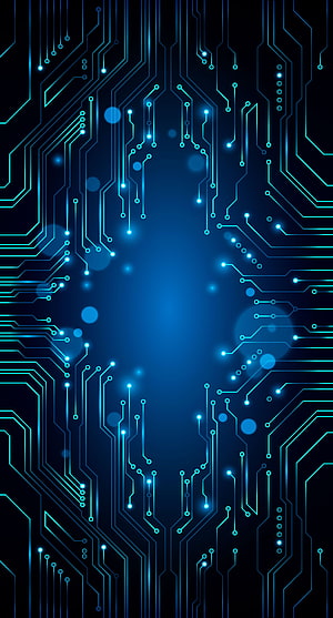 Futuristic Blue Circuit Board Technology Background HD phone wallpaper
