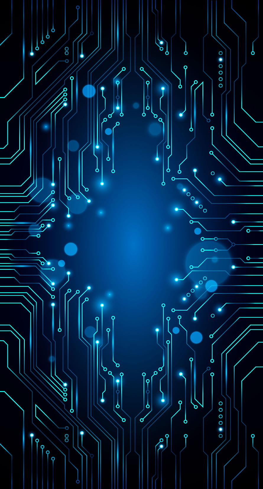 Futuristic Blue Circuit Board Technology Background HD phone wallpaper