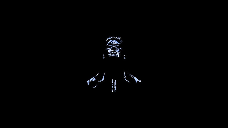 Geometric Low Poly Frankenstein Monster Portrait on Black Background HD wallpaper
