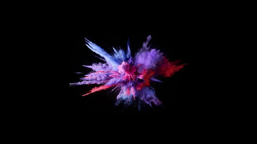 Vibrant Purple Blue And Red Powder Explosion On Black Background HD wallpaper