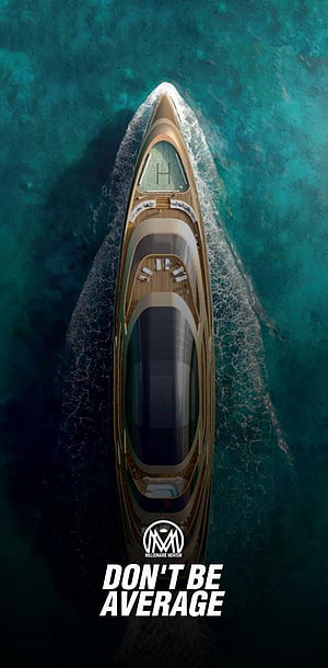 Aerial View of Luxury Superyacht Cruising Through Turquoise Ocean Waters HD phone wallpaper