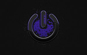 Glowing Purple Power Button Symbol On Dark Digital Background HD wallpaper