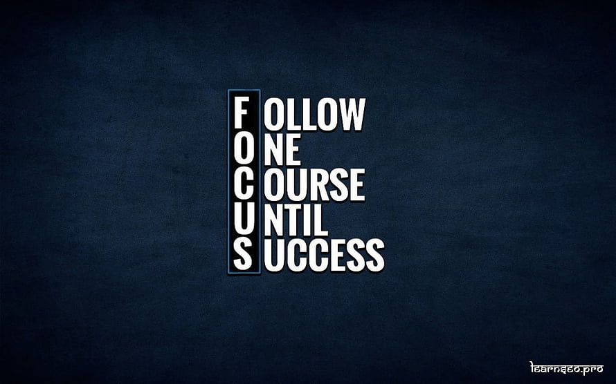 Focus Follow One Course Until Success Motivational Typography Wallpaper HD wallpaper