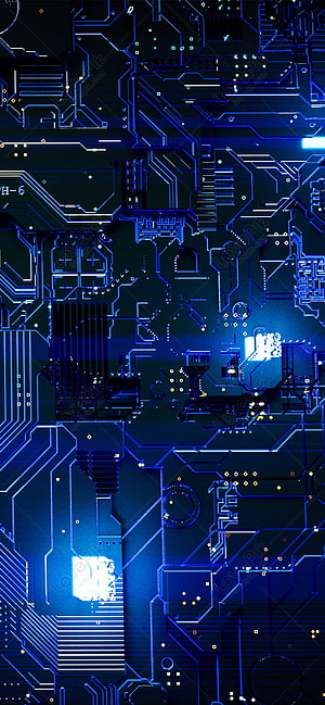 Futuristic Blue Circuit Board Technology Abstract Background HD phone wallpaper
