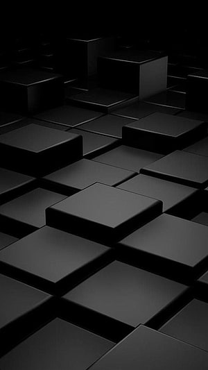 Abstract Black 3D Geometric Cubes Minimalist Dark Pattern HD phone wallpaper