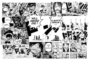 One Piece manga page featuring Luffy and the Straw Hat crew shouting about dreams and nakama, A Collage That I Made For One Piece. Inspired By A Laptop Decal That Someone On R OnePiece Made. : R Manga, One Piece Collage HD wallpaper