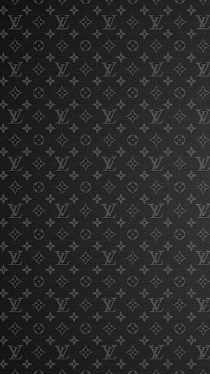 Louis Vuitton Monogram Pattern in Dark Charcoal and Black Tones HD phone wallpaper