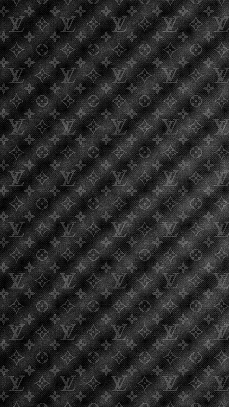 Louis Vuitton Monogram Pattern in Dark Charcoal and Black Tones HD phone wallpaper