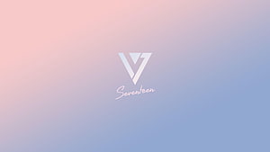 Seventeen K-Pop Group Logo on Soft Rose Quartz and Serenity Gradient Background HD wallpaper