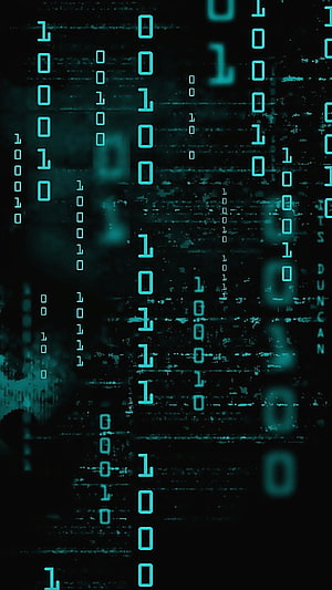 Cyberpunk Binary Code Rain Digital Matrix Background HD phone wallpaper