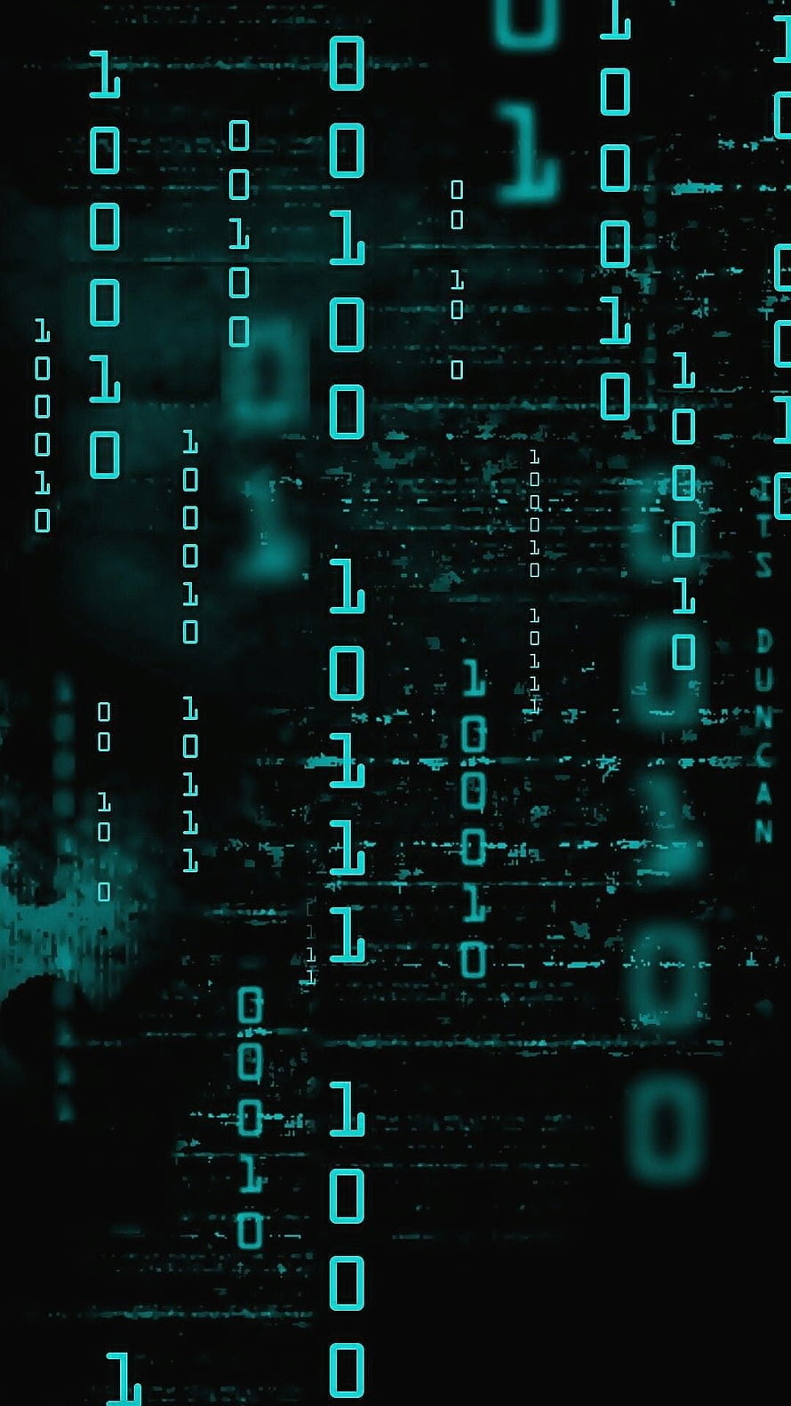 Cyberpunk Binary Code Rain Digital Matrix Background HD phone wallpaper