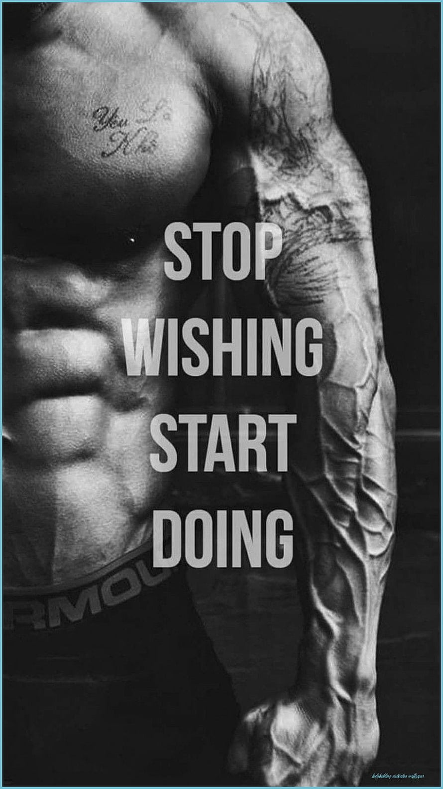 Motivational Gym Quote Stop Wishing Start Doing Muscular Man, Stop Wishing Start Doing Gym , Gym Motivation - Bodybuilding Motivation, Home Gym HD phone wallpaper