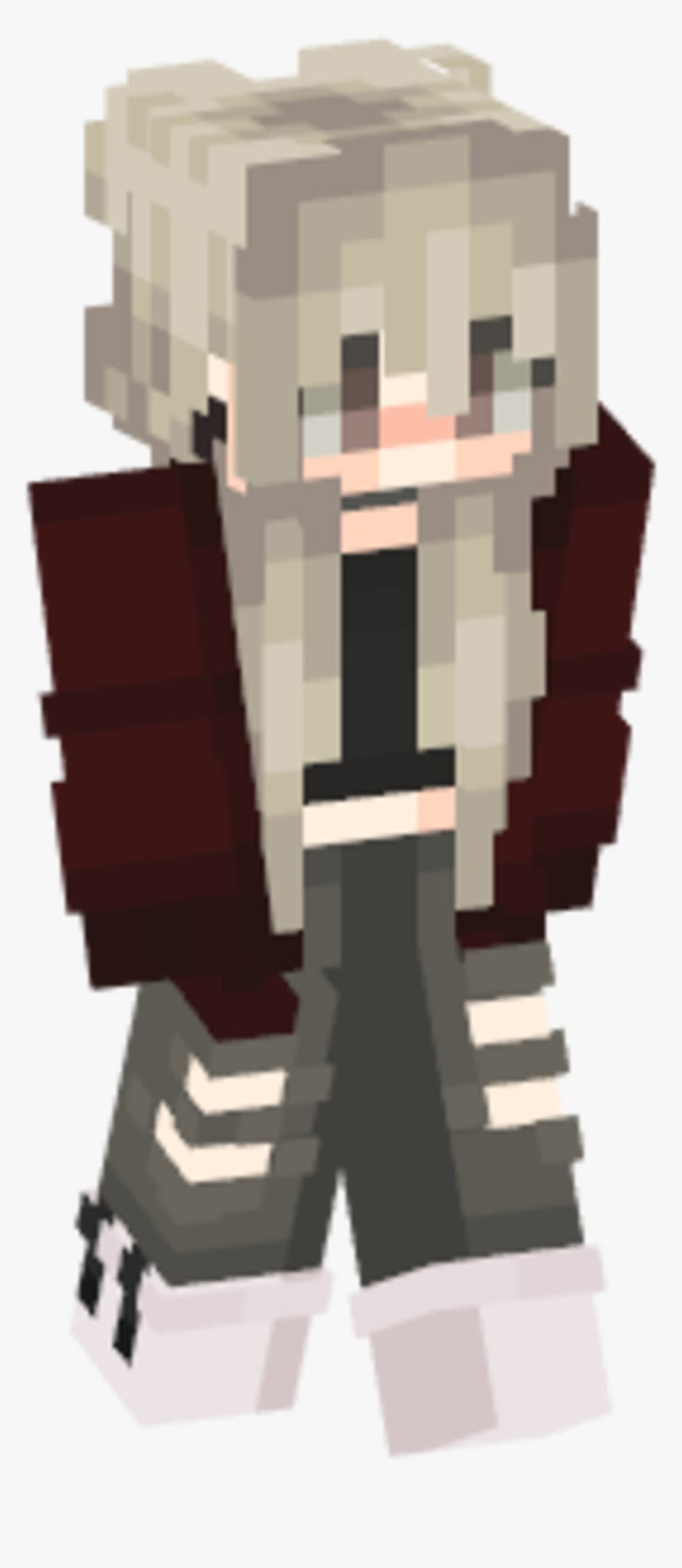 Cute Minecraft Girl Skin with Blonde Hair and Red Jacket HD phone wallpaper