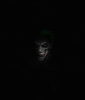 Dark and Menacing Joker Portrait with Green Hair and Creepy Smile HD phone wallpaper