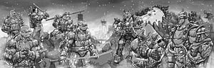 Teenage Mutant Ninja Turtles and Allies in Black and White Comic Art HD wallpaper