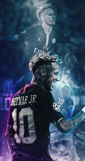 Neymar Jr PSG Number 10 Soccer Player Artwork HD phone wallpaper