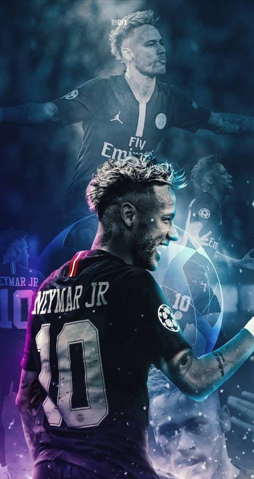 Neymar Jr PSG Number 10 Soccer Player Artwork HD phone wallpaper