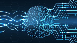 Digital Brain Concept with Binary Code and Circuit Board Connections HD wallpaper