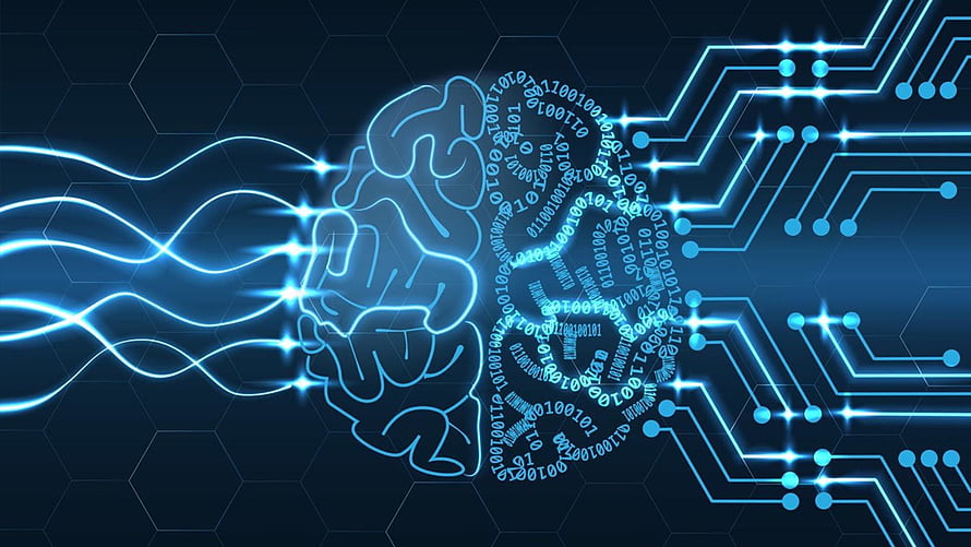 Digital Brain Concept with Binary Code and Circuit Board Connections HD wallpaper