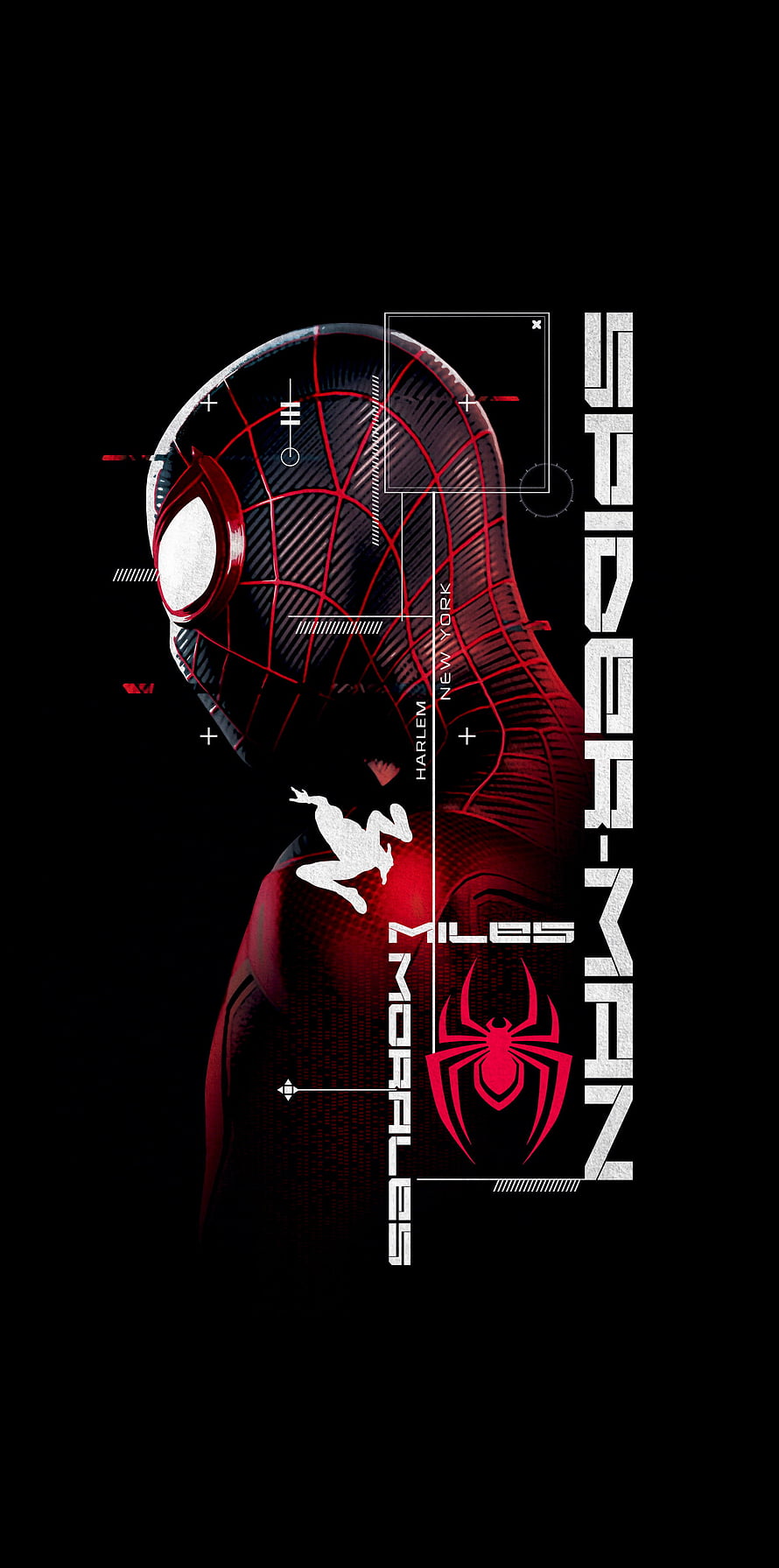 Miles Morales Spider-Man 2099 Graphic Art Wallpaper, Spiderman, amoled, balck HD phone wallpaper