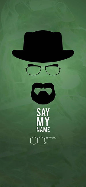 Breaking Bad Heisenberg Silhouette with Say My Name Text and Methamphetamine Chemical Structure HD phone wallpaper