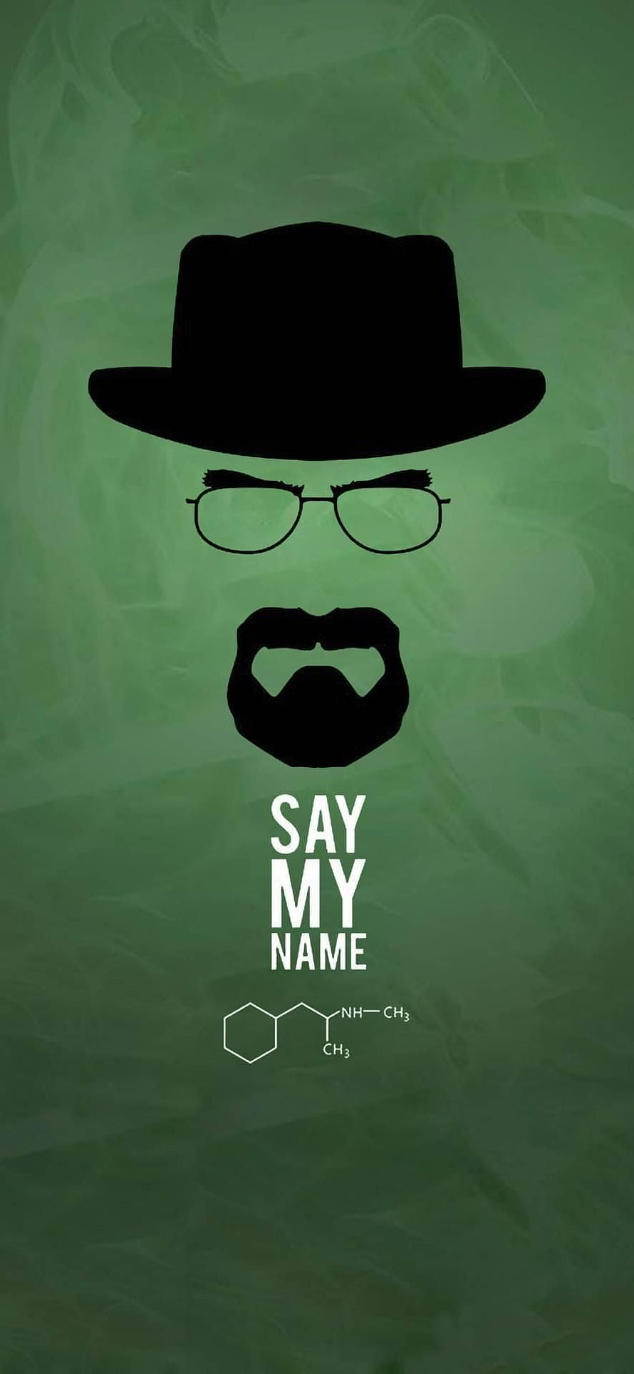 Breaking Bad Heisenberg Silhouette with Say My Name Text and Methamphetamine Chemical Structure HD phone wallpaper