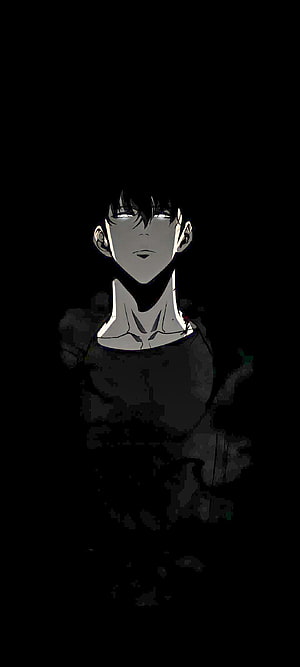 Dark Anime Male Character With Glowing White Eyes And Shadowy Aura HD phone wallpaper