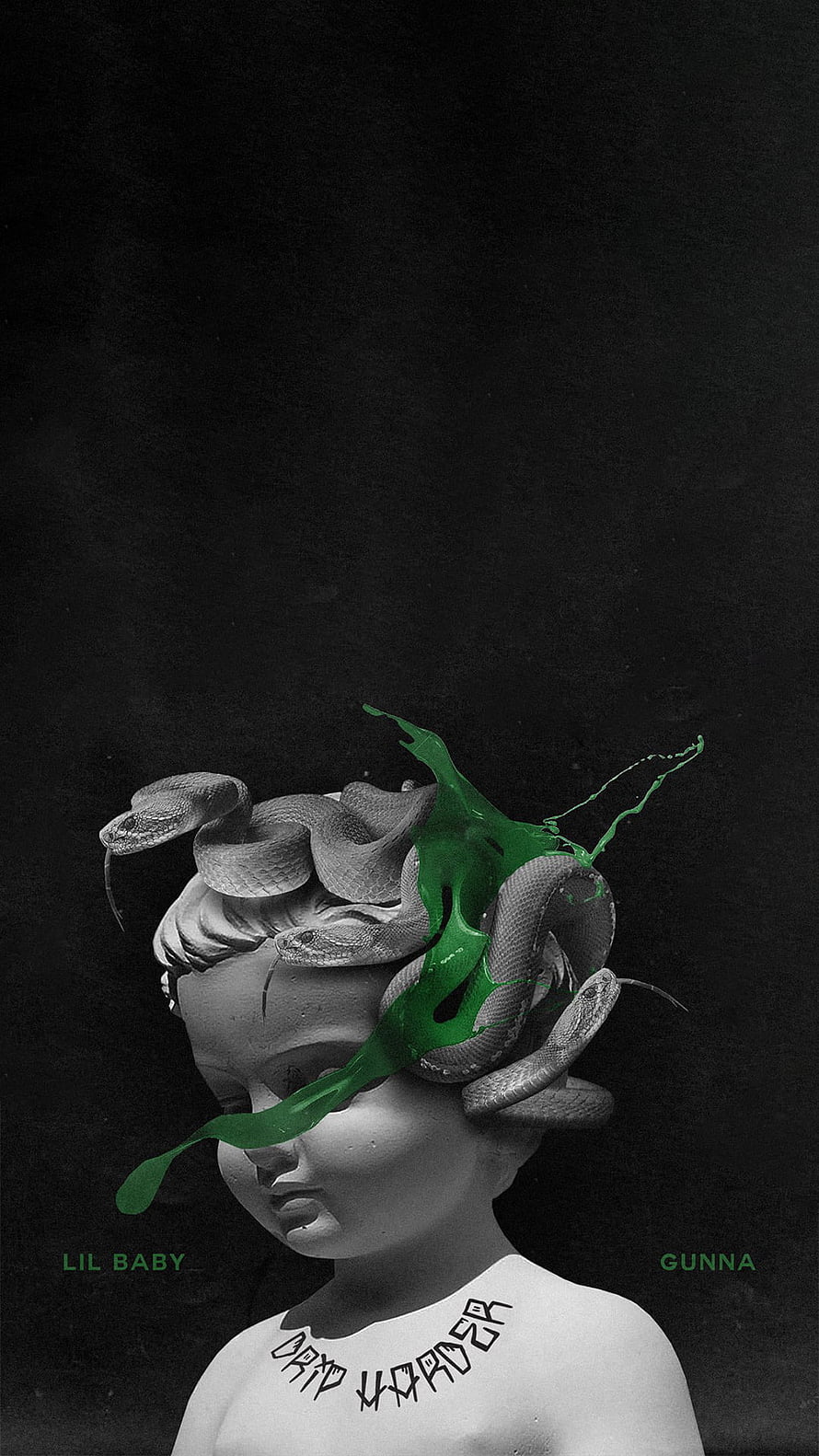 Lil Baby and Gunna Drip Hard 2 Album Cover Art Featuring Medusa Statue HD phone wallpaper