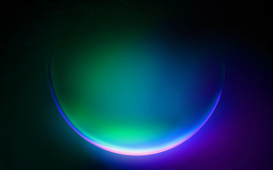 Vibrant Gradient Sphere with Neon Glow on Dark Background HD wallpaper