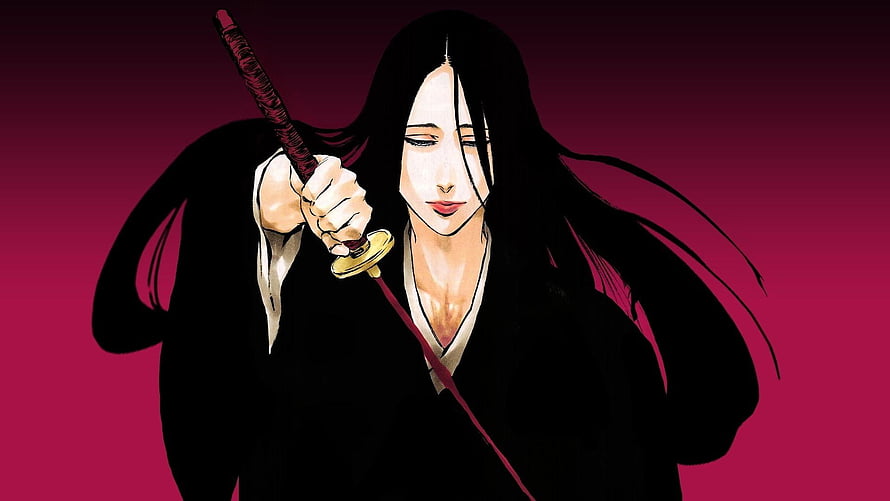 Bleach Unohana Retsu Anime Character Holding Katana Against Crimson Background HD wallpaper