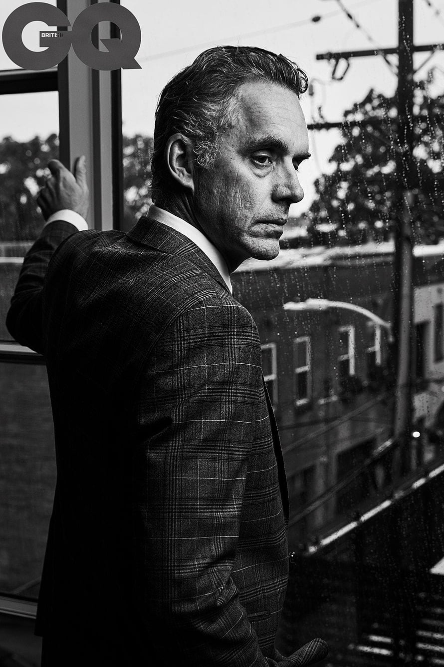 Jordan Peterson Black and White Portrait in Plaid Suit by Window HD phone wallpaper