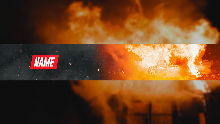 Dramatic Fire Explosion Banner Template with Name Placeholder for Gaming Channels HD wallpaper