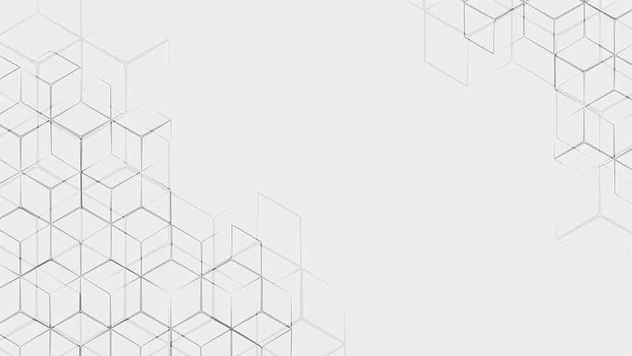 Minimalist White Isometric Cube Pattern with Geometric Wireframe Design HD wallpaper