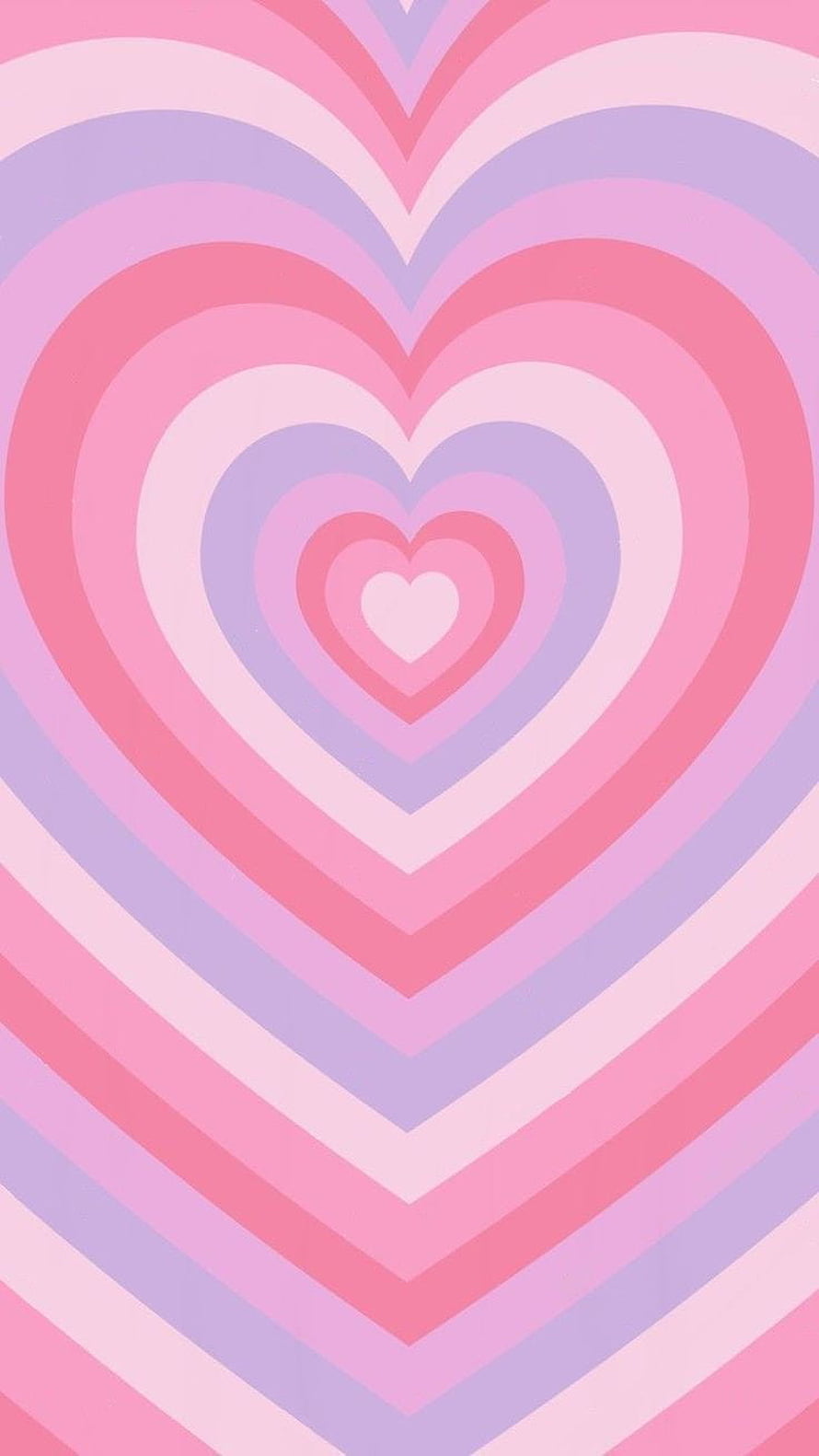 Pastel Pink and Purple Concentric Heart Pattern Wallpaper HD phone wallpaper