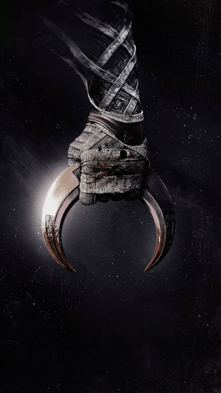 Dark Fantasy Mummy Hand With Metallic Claws And Tattered Bandages HD phone wallpaper