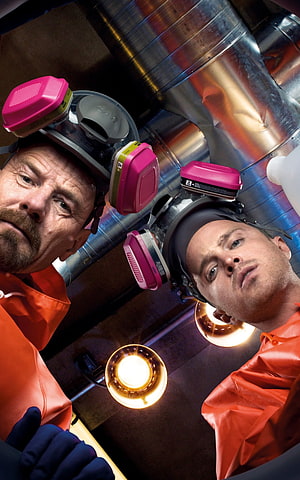 Breaking Bad Walter White and Jesse Pinkman in Orange Hazmat Suits, Breaking Bad, Walter And Jesse, Tube for Google Nexus 10 HD phone wallpaper