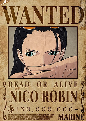 Nico Robin Wanted Poster One Piece Anime Character Art HD phone wallpaper