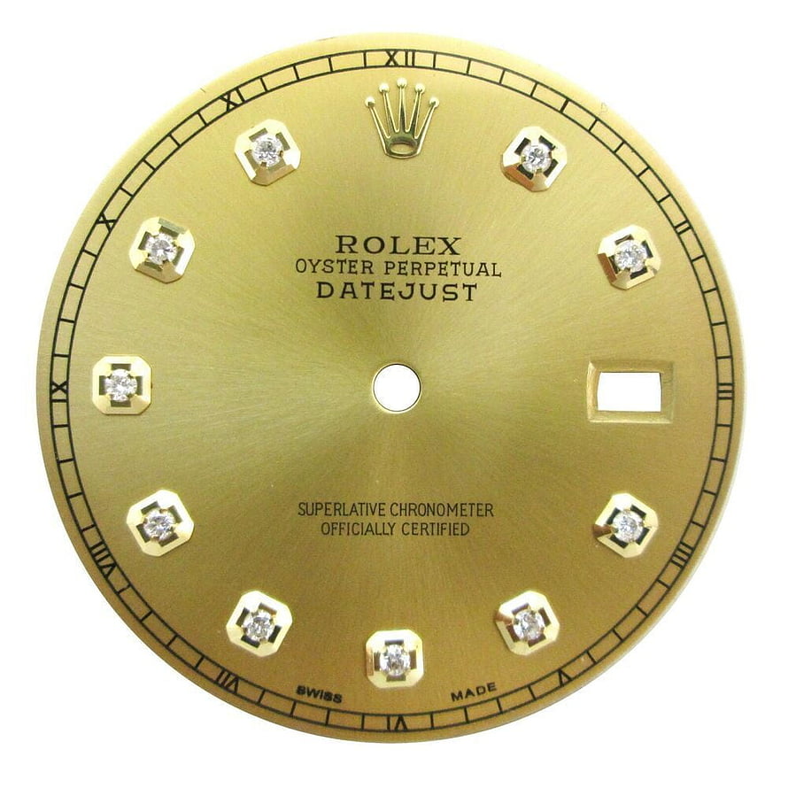 Gold Rolex Datejust Watch Dial with Diamond Hour Markers and Roman Numerals, Custom Diamond Dial Part Fits Rolex Datejust 41 Gold Silver Black 40mm # Rolex. Datejust, Rolex datejust, Apple watch faces HD phone wallpaper