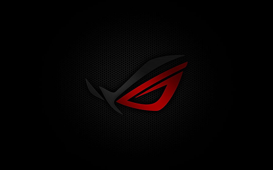Asus ROG Republic of Gamers Eye Logo on Dark Honeycomb Background HD wallpaper