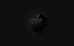 Minimalist Black Apple Logo Wallpaper with Subtle Texture and Dark Background HD wallpaper