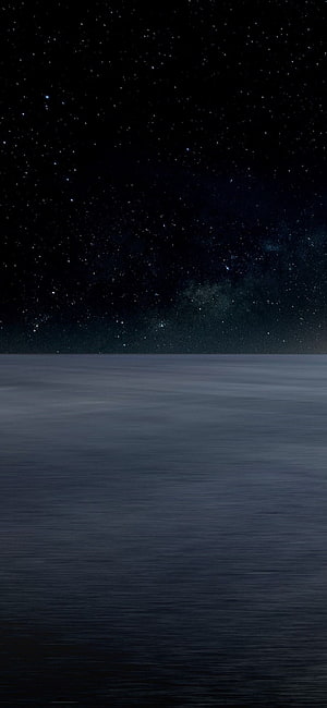 Serene Night Sky Over Calm Ocean With Milky Way Stars HD phone wallpaper