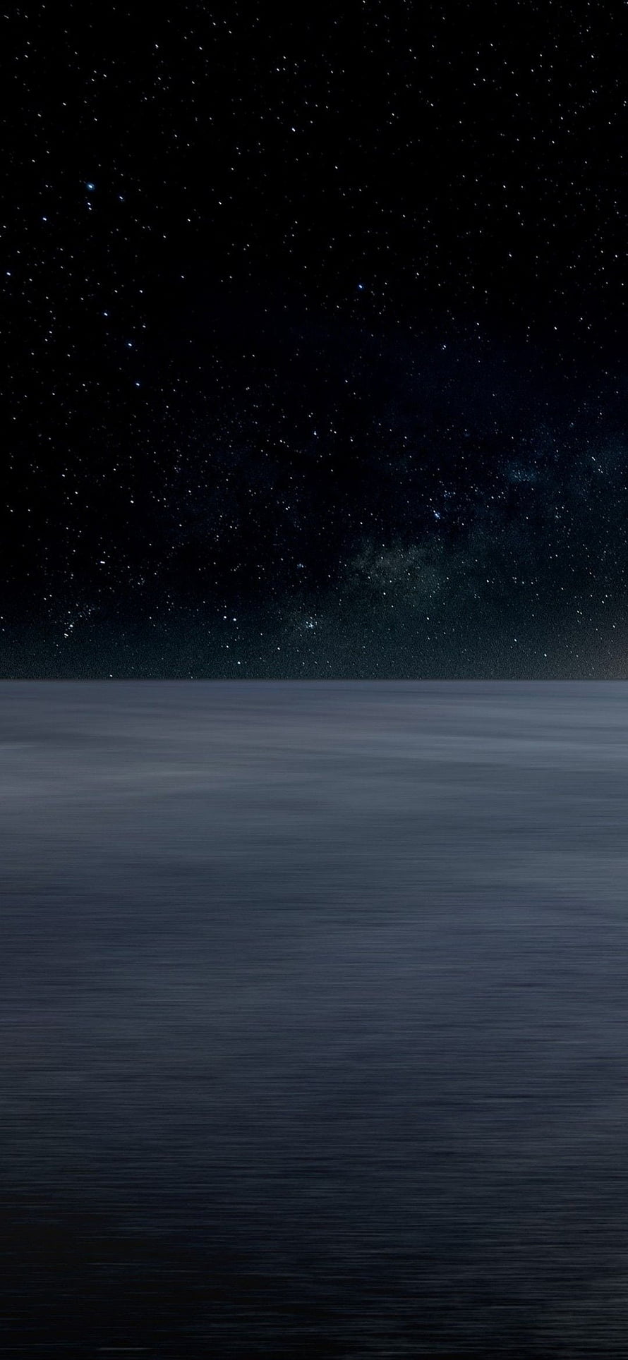 Serene Night Sky Over Calm Ocean With Milky Way Stars HD phone wallpaper