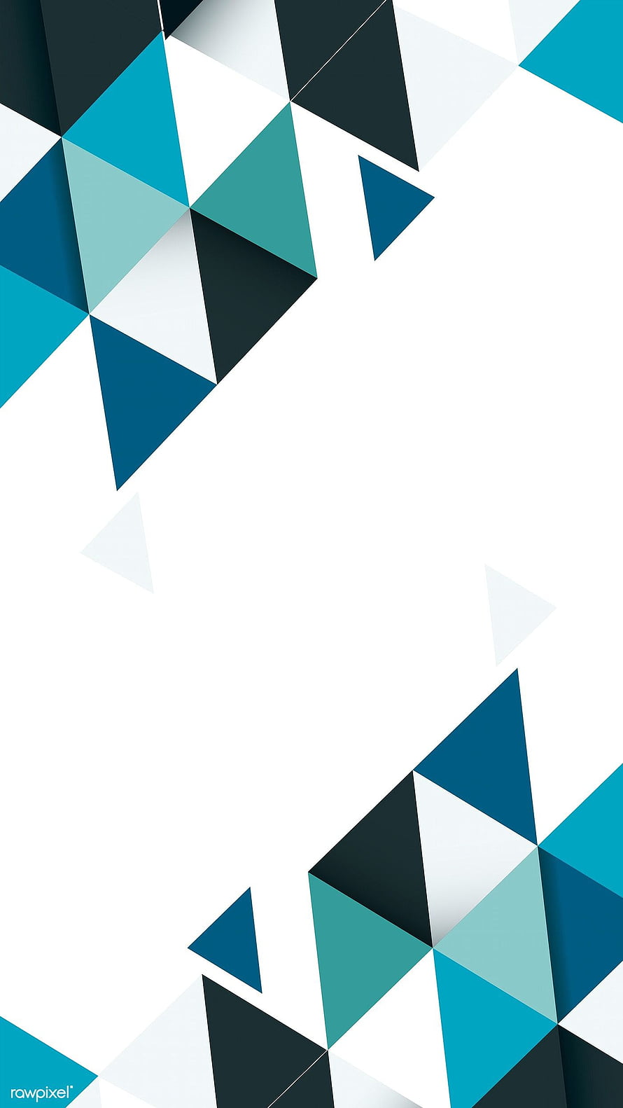 Minimalist Geometric Triangle Pattern in Teal and Navy Blue on White Background HD phone wallpaper