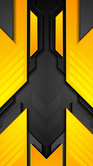 Abstract Yellow and Black Geometric Pattern with 3D Depth and Futuristic Design HD phone wallpaper