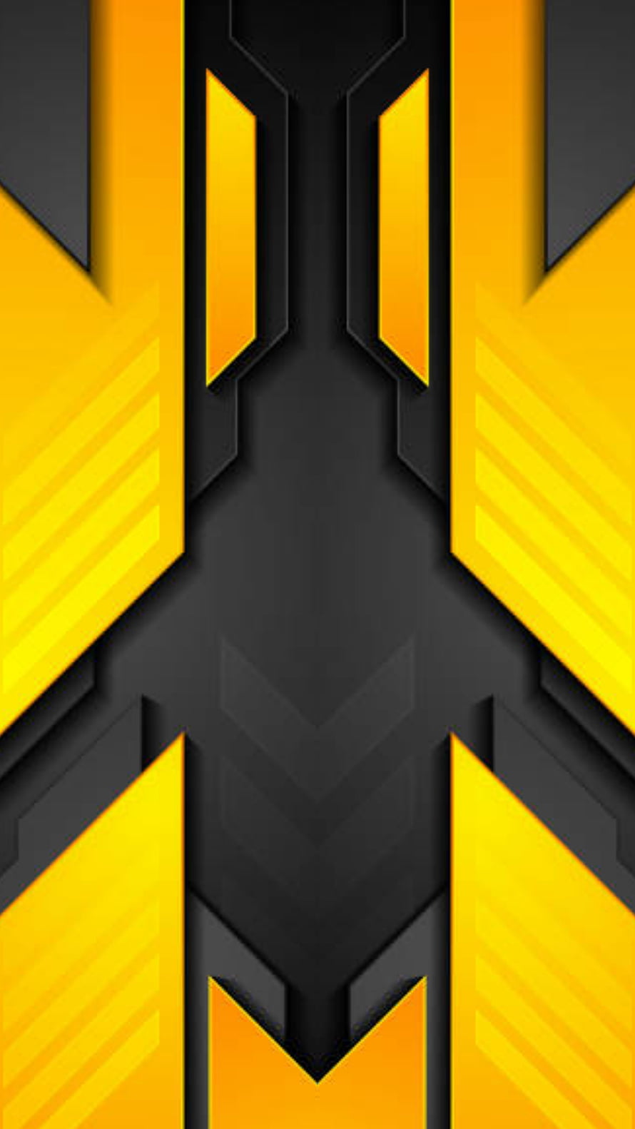 Abstract Yellow and Black Geometric Pattern with 3D Depth and Futuristic Design HD phone wallpaper