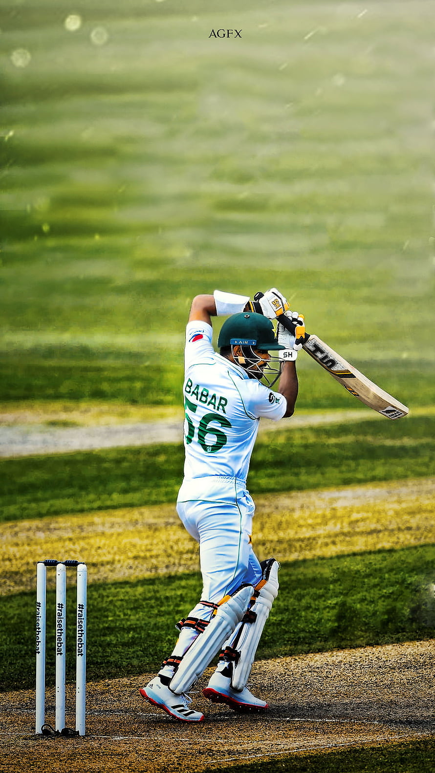 Babar Azam Pakistan Cricket Team Player Batting Action Shot Wallpaper HD phone wallpaper