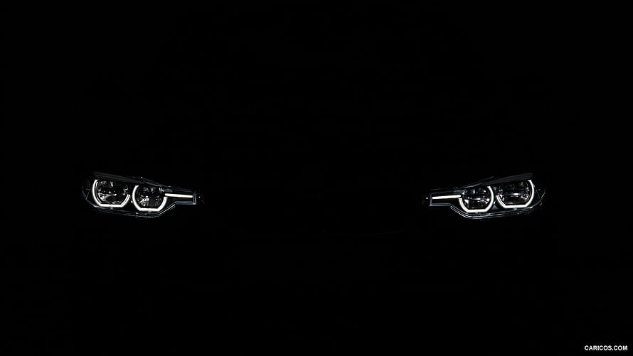 BMW 3 Series LCI 340i Sport Line Headlights Illuminated in Darkness HD wallpaper