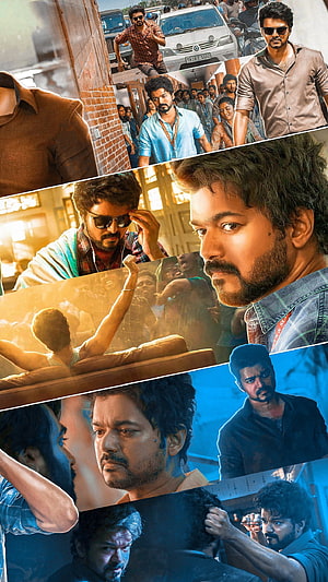 Vikram Vedha Movie Poster Featuring Vijay Sethupathi and R Madhavan in Action Scenes HD phone wallpaper