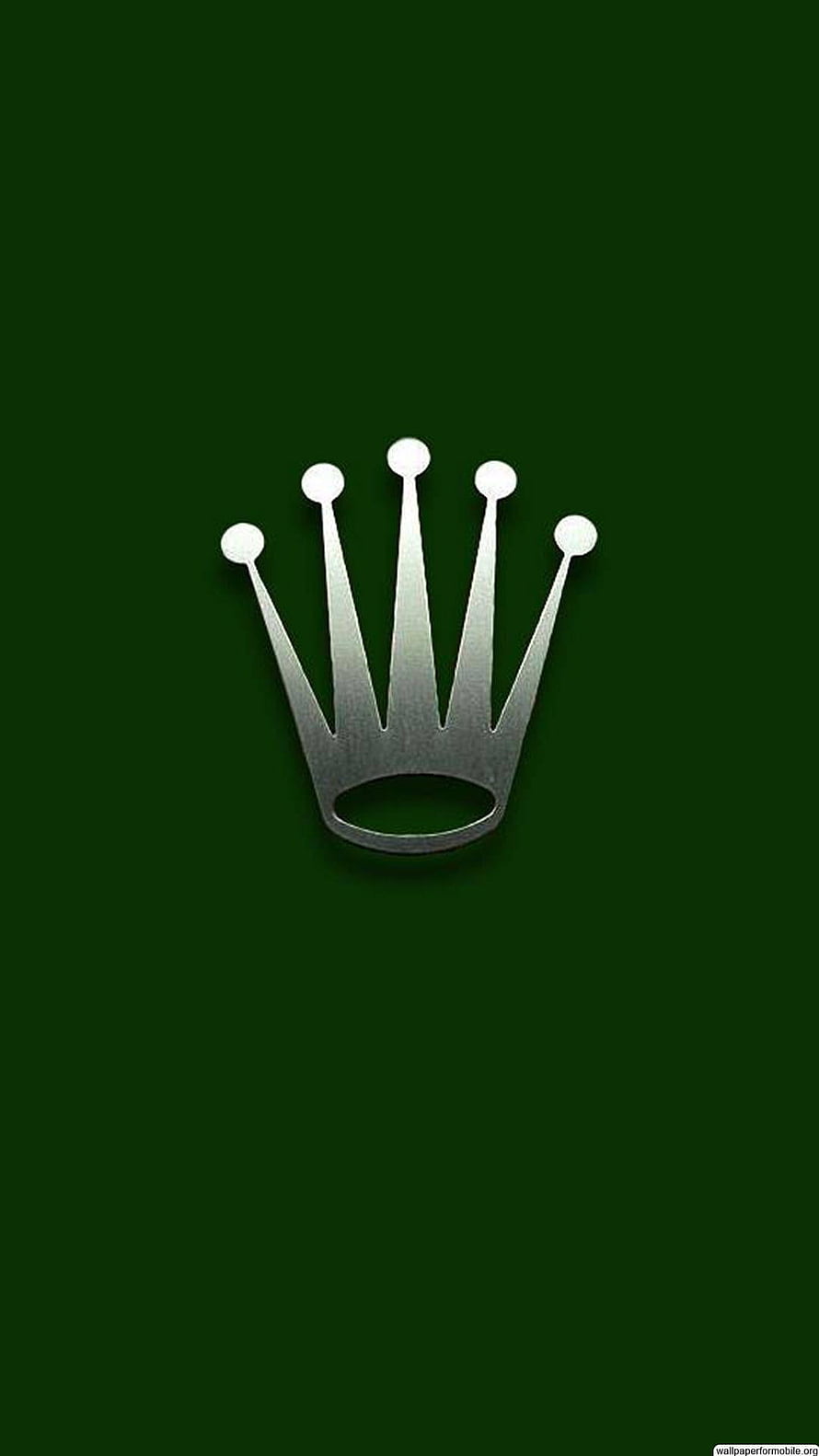 Minimalist Rolex Crown Emblem on Deep Green Background HD phone wallpaper